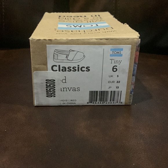 Red Classic TOMS Canvas Slip-Ons - Picture 7 of 7